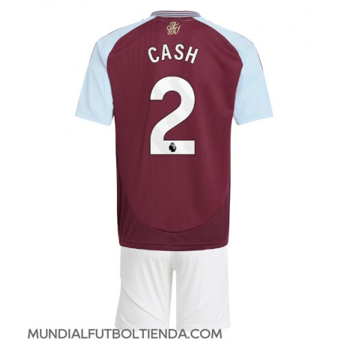 Camiseta Aston Villa Matty Cash #2 Primera Equipación Replica 2024-25 para niños mangas cortas (+ Pantalones cortos)